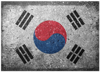 South Korean Flag Painted On Concrete Wall Poster • - South Korea Flag (400x400), Png Download