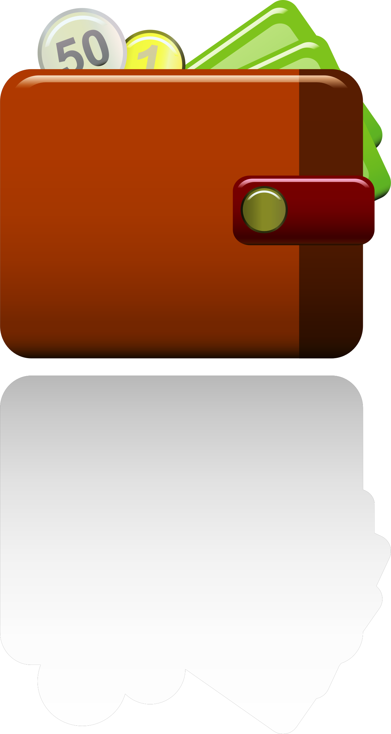 Open Wallet Cliparts - Carteira Vetor (1280x2400), Png Download