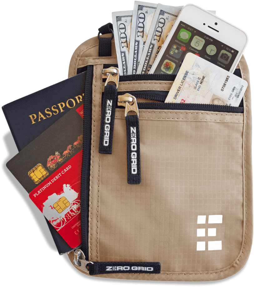 Travel Neck Wallet - Zero Grid (1024x1024), Png Download