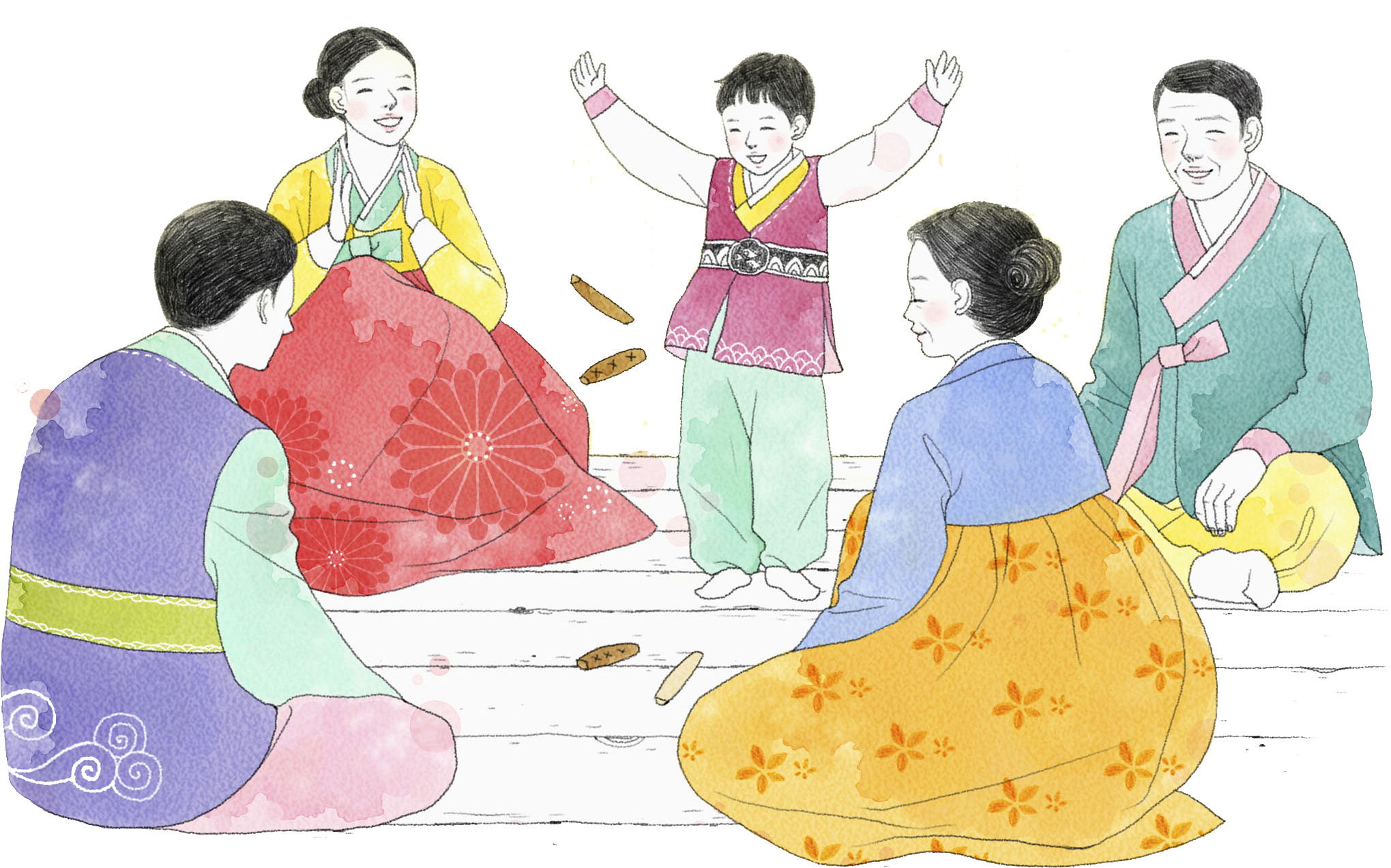 South Korea Nian Gao Chinese New Year Korean New Year - Korean Family Png (2223x1572), Png Download