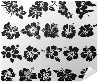 Hawaiian Flower Tattoo Black (400x400), Png Download