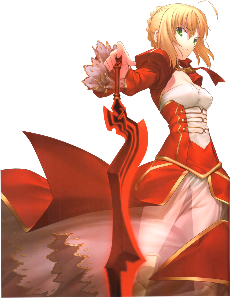 Red Saber - Nero Claudius Fate Render (900x1321), Png Download