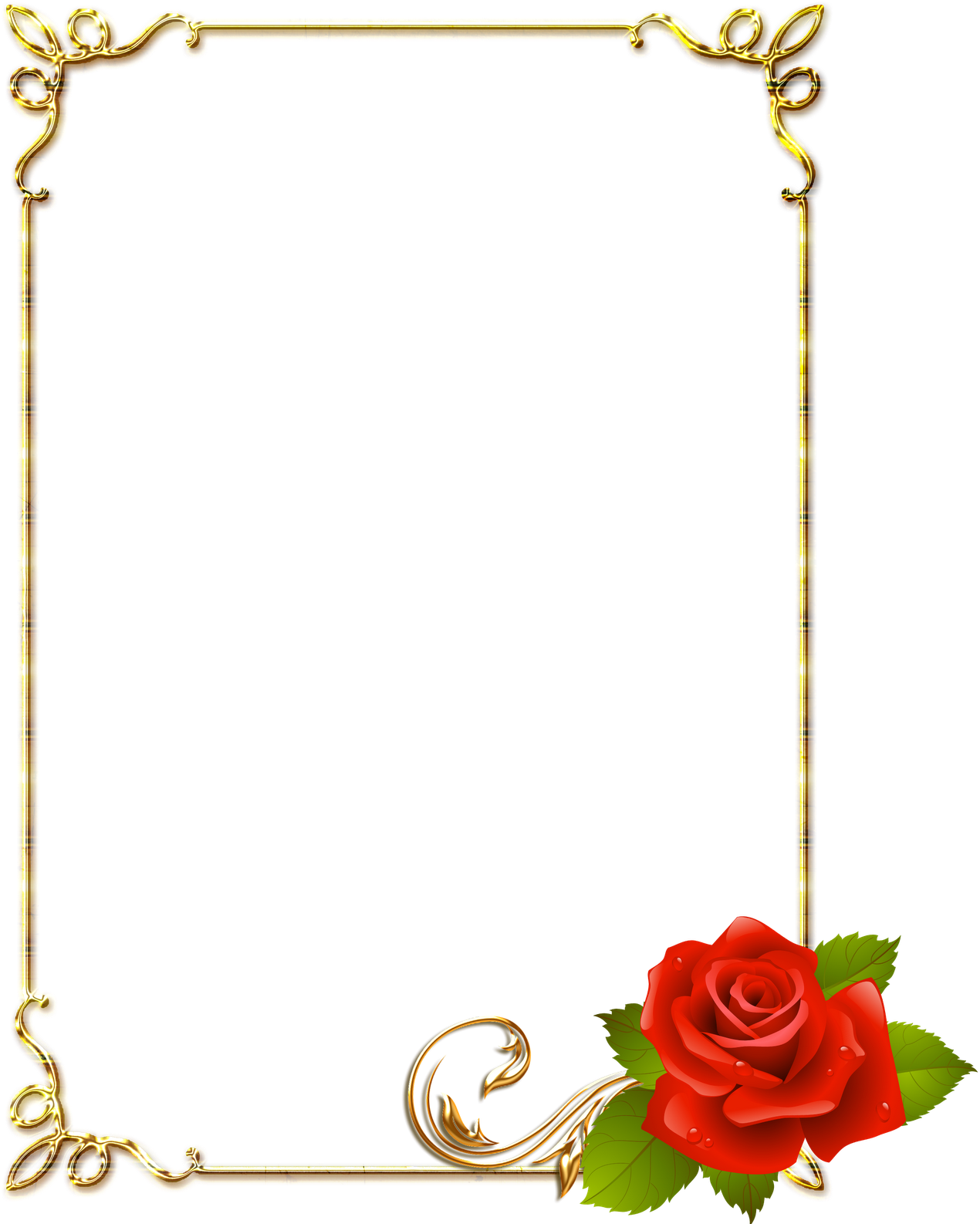 Moldura Com Rosas Vermelhas (1600x1600), Png Download