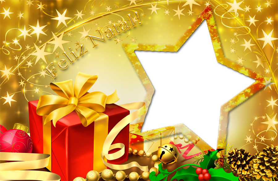 Moldura Estrela De Natal - Merry Christmas Feliz Navidad Feliz Natal (900x587), Png Download