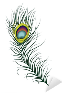 Vector Illustration Of A Peacock Feather Sticker • - Vector Graphics (400x400), Png Download