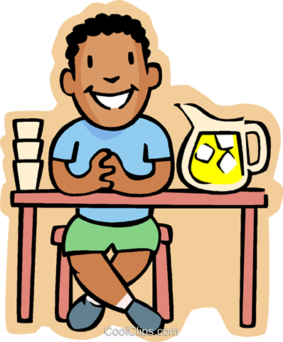 Little Boy Selling Lemonade At His Stand Royalty Free - Conspiração Mineira Pela Educação (398x480), Png Download