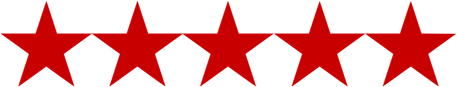 5-stars - Five Star Rating Red (938x189), Png Download
