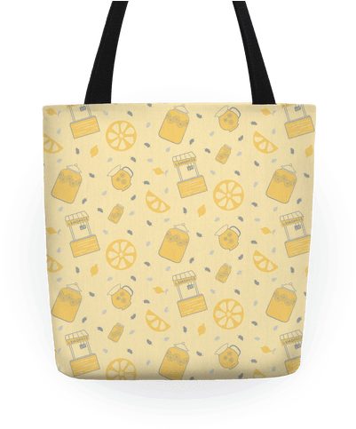 Download Vintage Inspired Summer Lemonade Stand Pattern Tote PNG Image