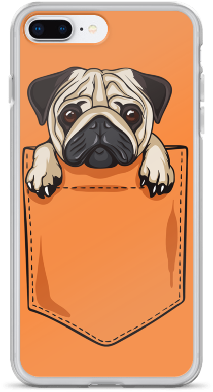 3d Pug Dog Iphone 7 Plus Or Iphone 8 Plus Phone Case - Mobile Phone (960x960), Png Download