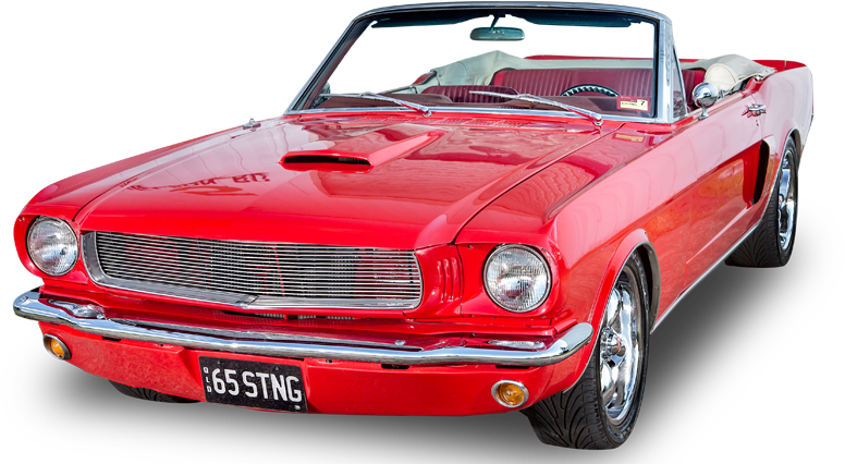 65 Mustang Convertible - Car (900x448), Png Download