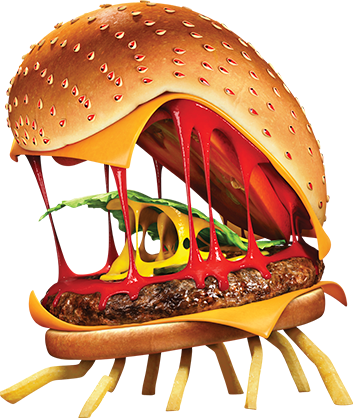 Cheespider - Cloudy With A Chance Of Meatballs 2 Burger Spider (353x418), Png Download