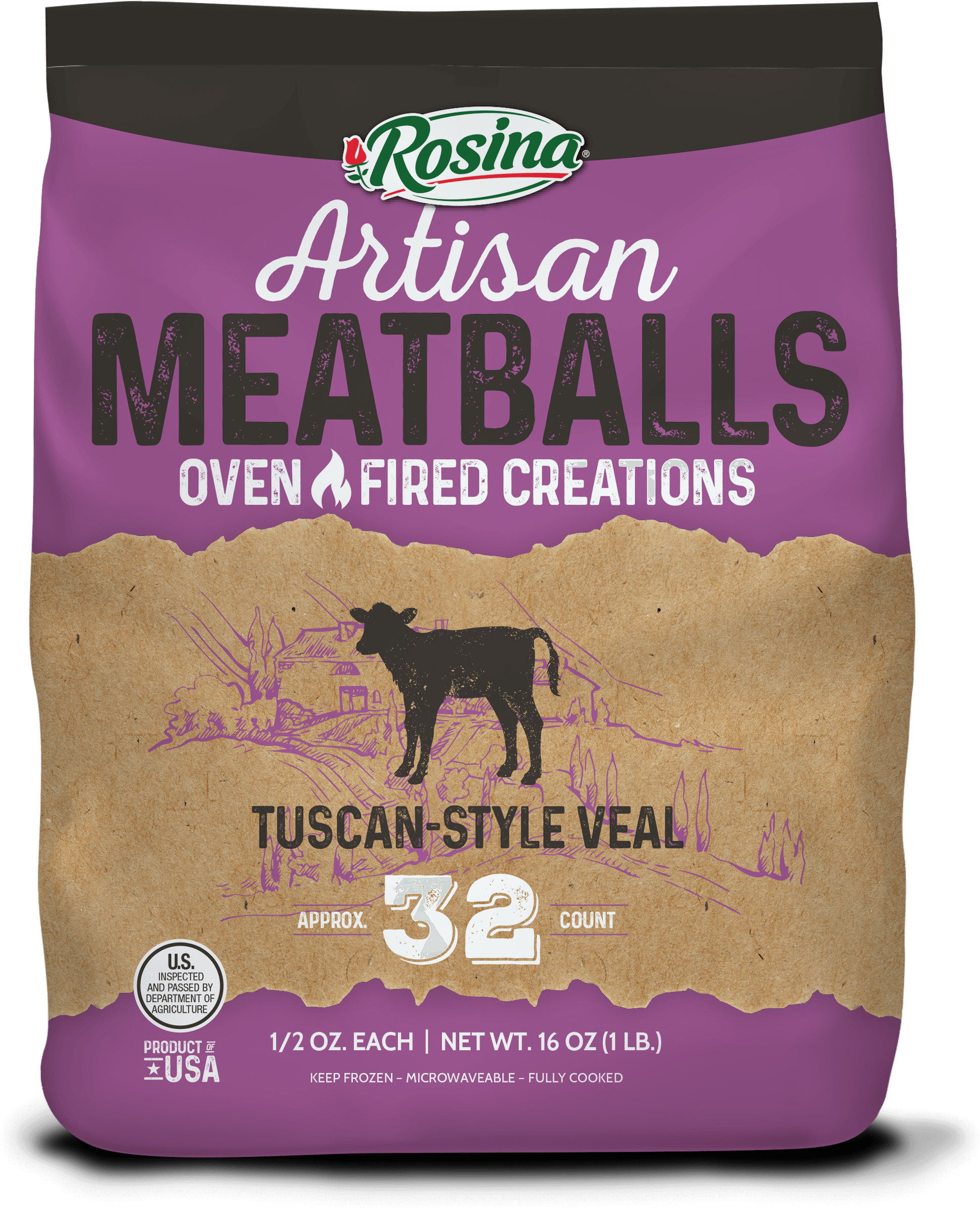 Tuscan-style Veal - Rosina Cooked Wrapped Meatballs (1954x2396), Png Download