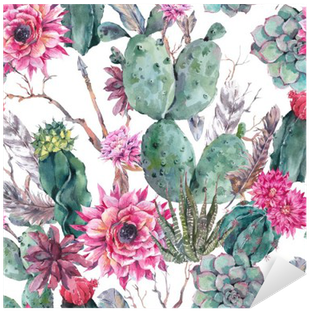 Cactus Watercolor Png Png Library - Waterproof Shower Curtain Liner With Hooks 72x72 Inch (400x400), Png Download