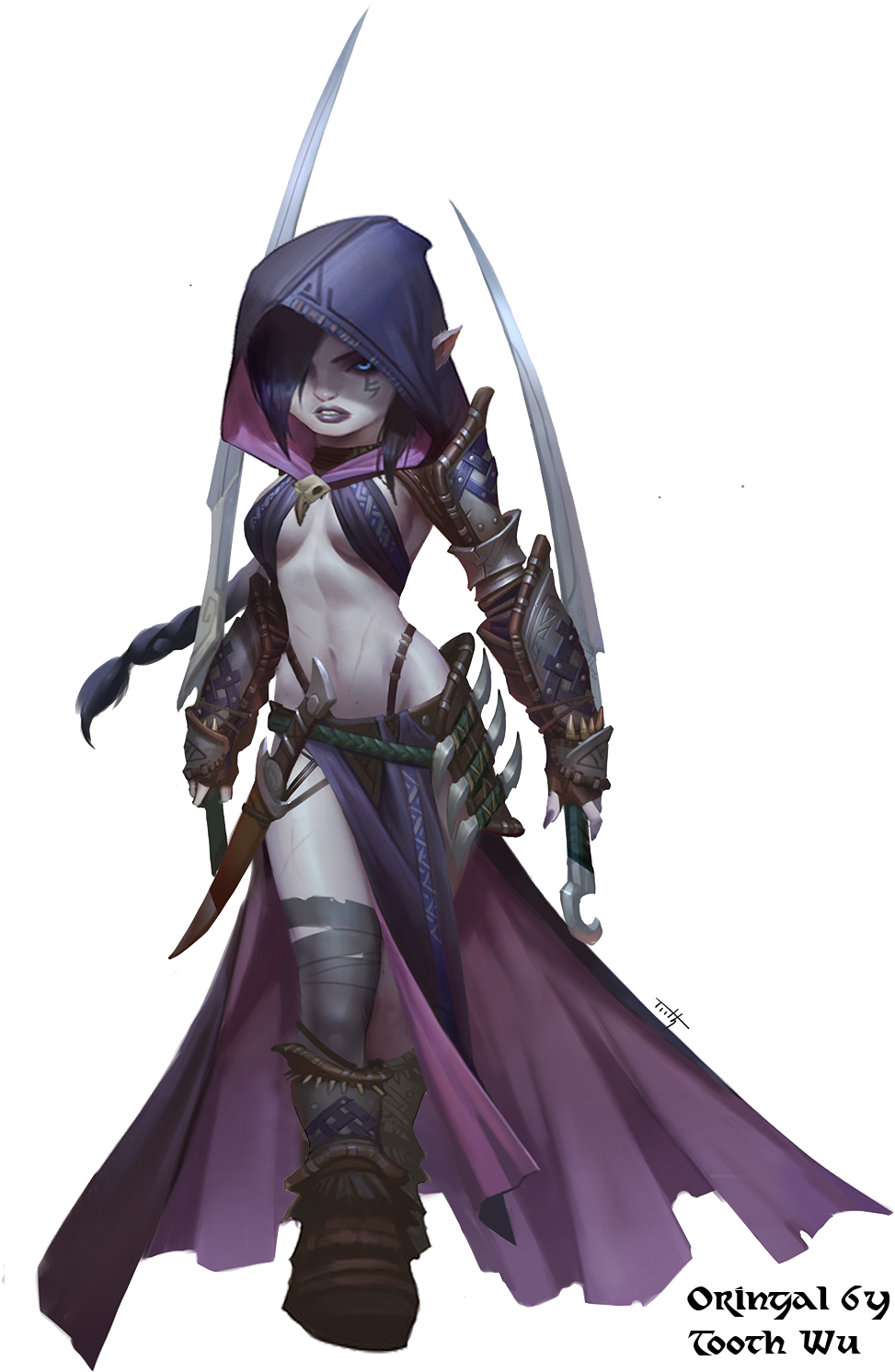 Halflingassassin01 1 100 × 1 500 Pixels - Dark Elf Dnd 5e (1100x1500), Png Download