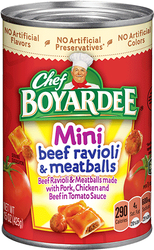 Mini Beef Ravioli & Meatballs - Chef Boyardee Ravioli And Meatballs (500x500), Png Download