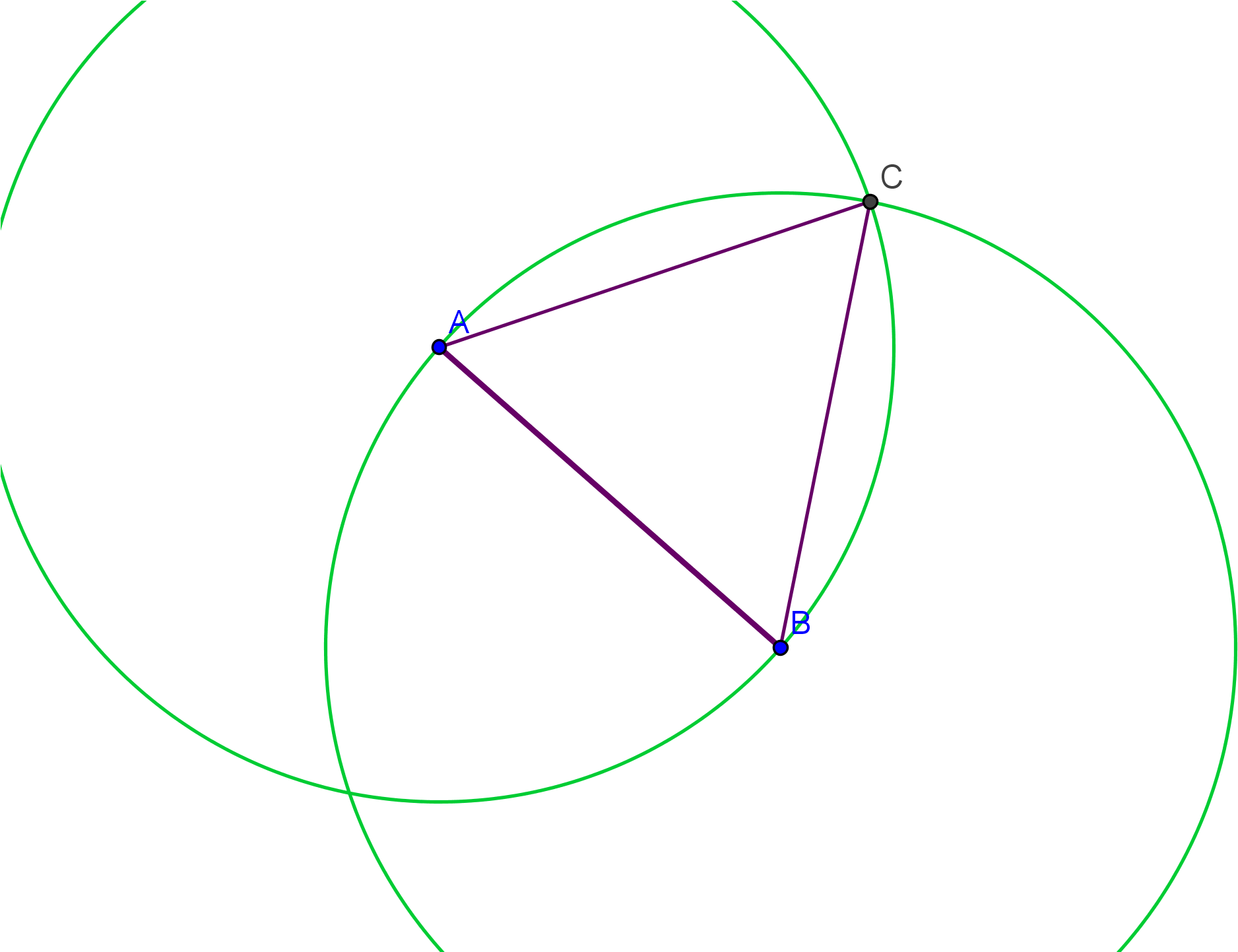 Constructed Equilateral Triangle - Circle (2604x1442), Png Download
