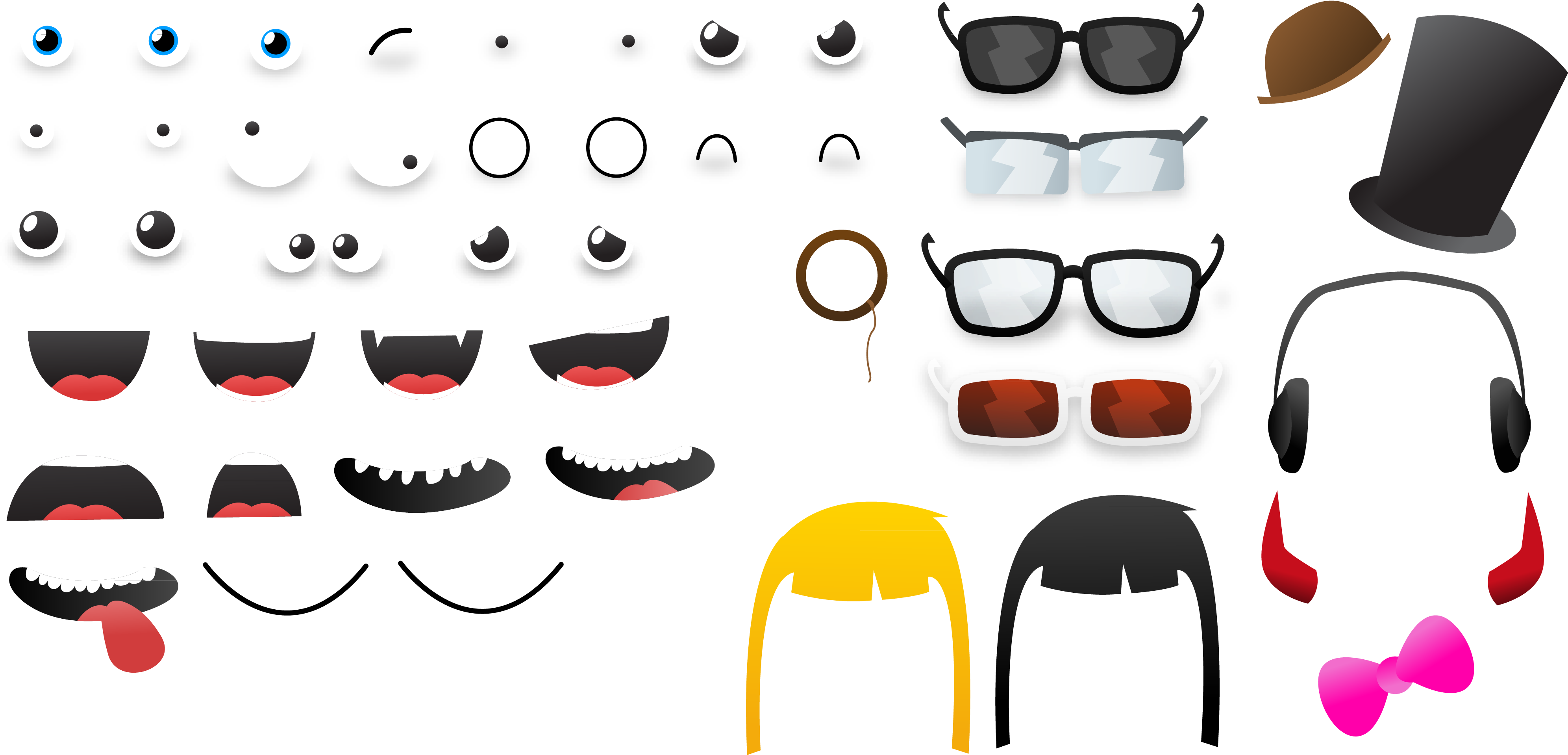 Download Free Vector Elements Can Be Changed Cartoon Monster - Printable Eyes Ears Nose And Mouth PNG Image with No Background Download Free Vector Elements Can Be Changed Cartoon Monster - Printable Eyes Ears Nose And Mouth PNG Image with No Background