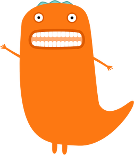 Monster With No Background - Orange Monster (432x500), Png Download