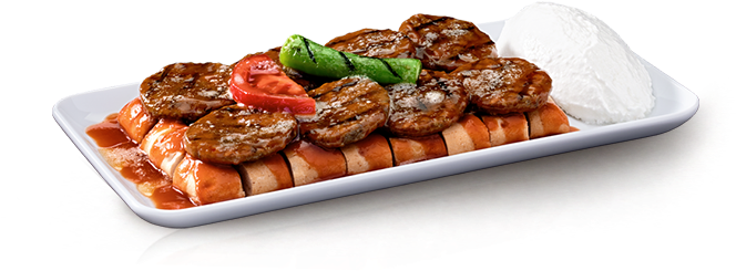 Meatball Serving Meatballs In Pita Bread - İskender Kebap (700x400), Png Download