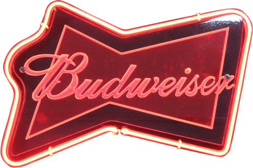 Budweiser Logo Neon Png - Budweiser Neon Sign Transparent (498x331), Png Download