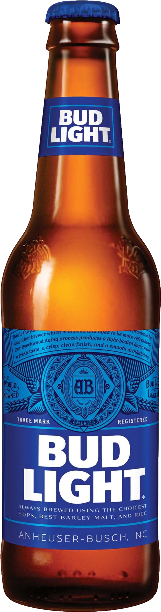 Budweiser Bottle Logo Pictures To Pin On Pinterest - Budlight Beer Png (587x2160), Png Download