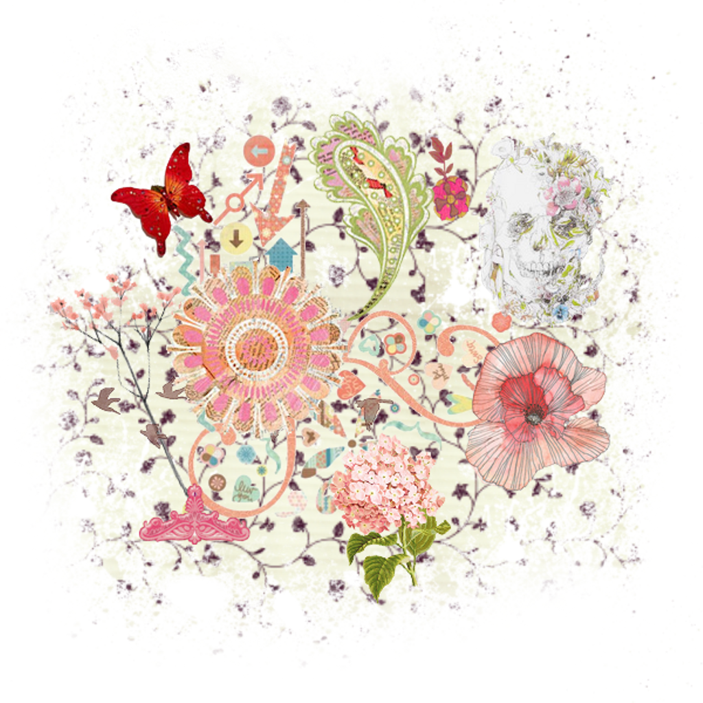 Ftestickers Pattern Shapes Flower Butterfly Texture - Hydrangea Note Cards (pk Of 10) (1024x1024), Png Download