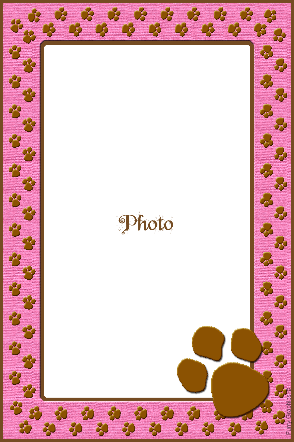 Kitten Digital Frames With Cat Paw Borders In Bold - Kittens Border Png (1181x1772), Png Download