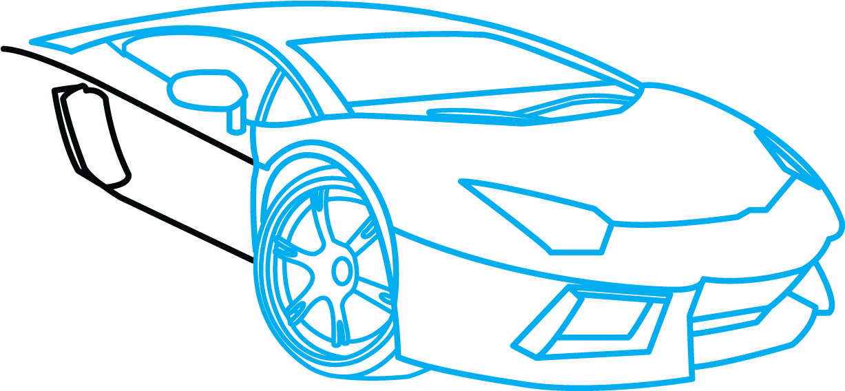 How To Draw Lamborghini Aventador, A Car, Easy Step - Lamborghini Dibujo (1280x720), Png Download