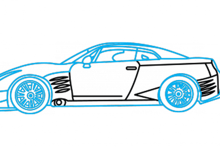 Collection Of Free Drawing Drawn Download On Ubisafe - Draw A Car Gtr (450x300), Png Download