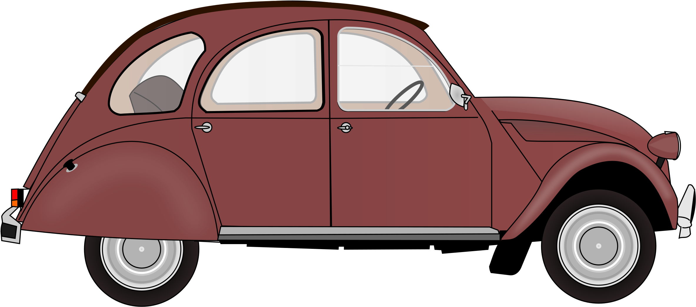 Car Pictures To Colour Awesome Collection Of Free Cars - Car Drawing With Colour (2400x1078), Png Download
