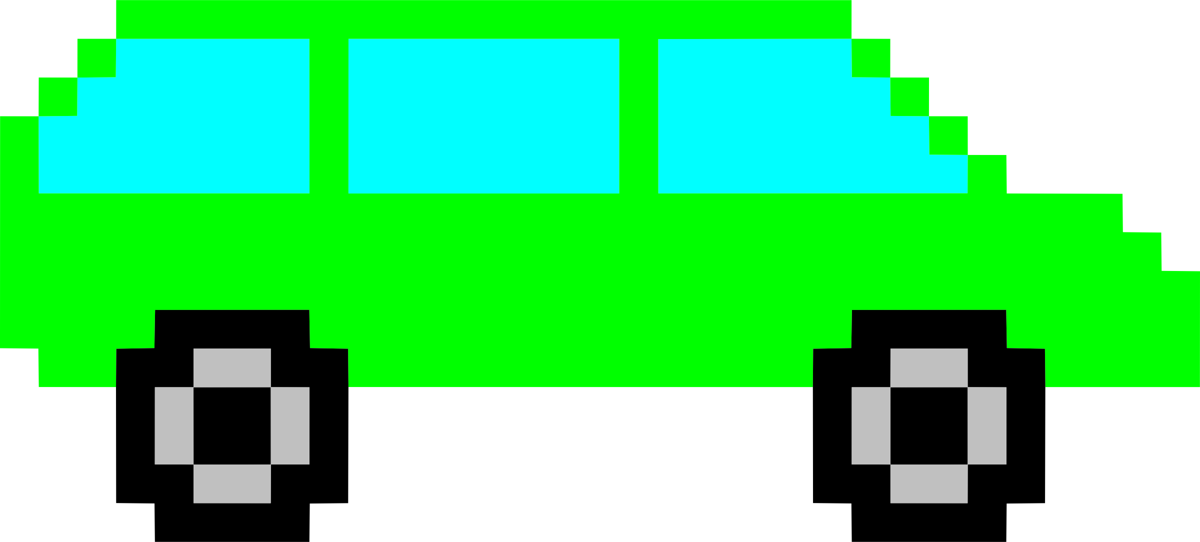 This Free Icons Png Design Of Pixel Art Car (2400x1084), Png Download