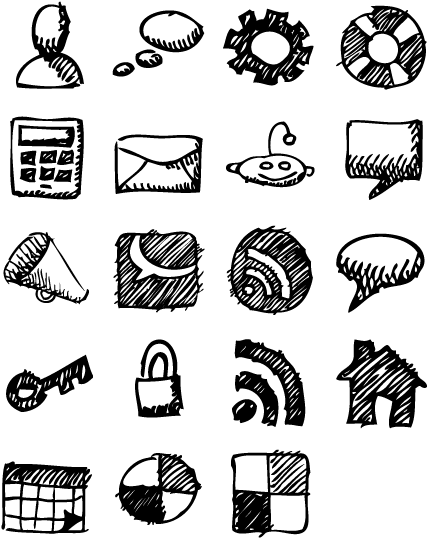 Search - Hand Drawn Icons (448x560), Png Download