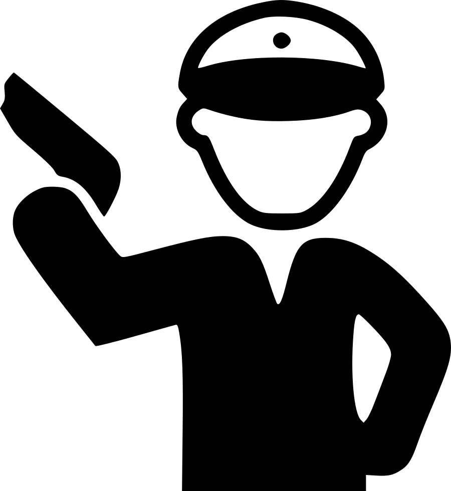 Policeman Holding Gun - Vector Graphics (900x980), Png Download