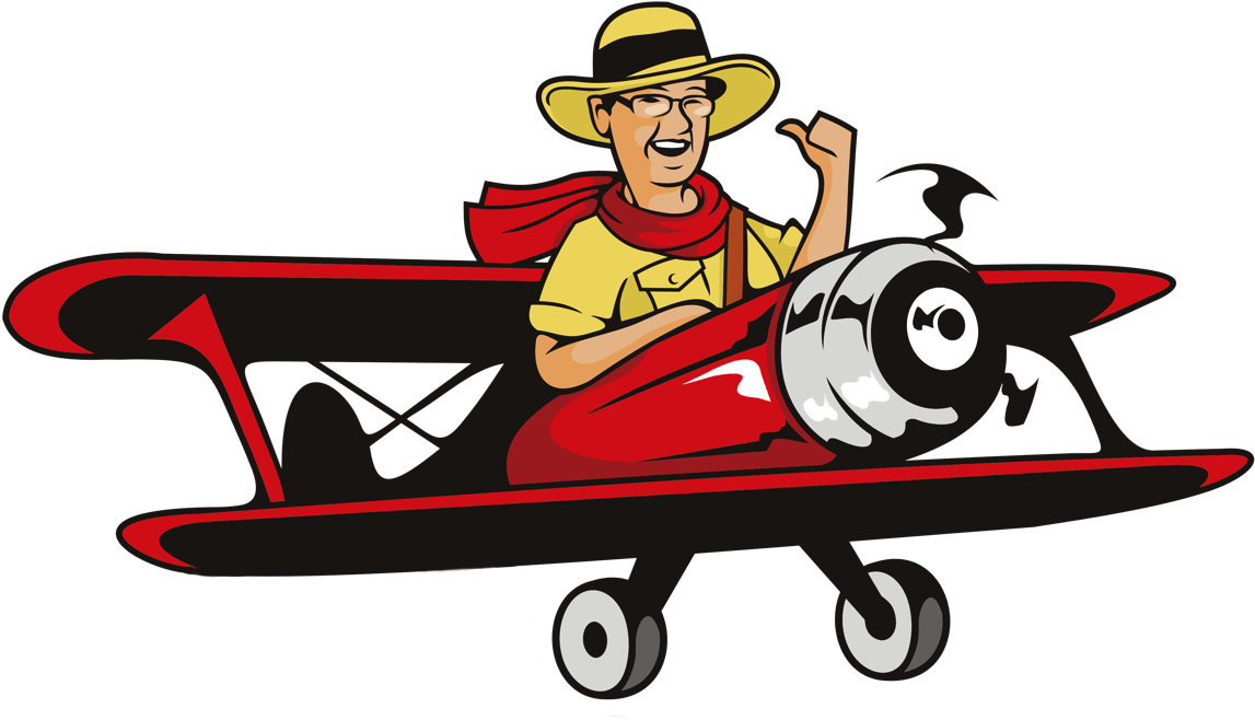 Auntie In Airplane - Monoplane (1198x686), Png Download