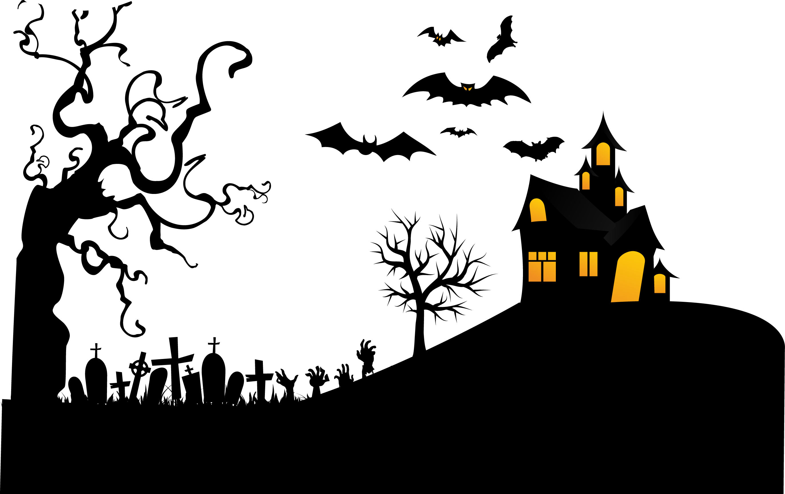 Haunted Night Tomb Bat Withered Vector 2744*1727 Transprent - Préfecture, Ton Univers Impitoyable [book] (2744x1727), Png Download