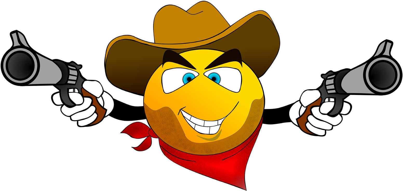 Smiley Like Smiliy Gunslinger Bandit Robbe - Smiley Sheriff (645x340), Png Download
