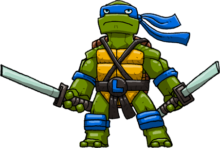 Ninja Turtles Png - Leonardo Ninja Turtle Png (452x305), Png Download