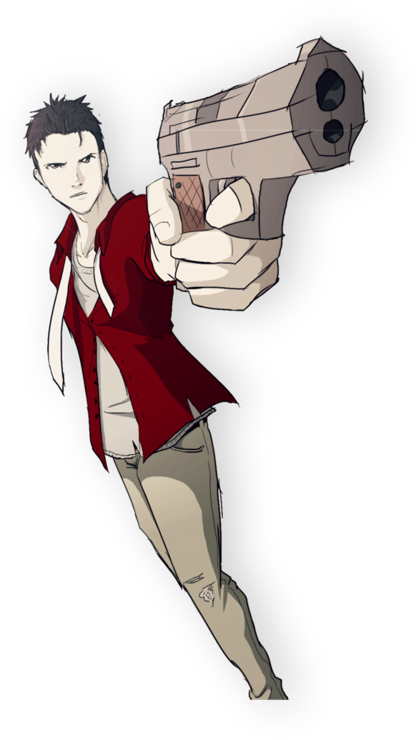Random Guy Pointing A Gun Doodle By Skeletonny On Deviantart - Guy Pointing A Gun Drawing (736x1085), Png Download