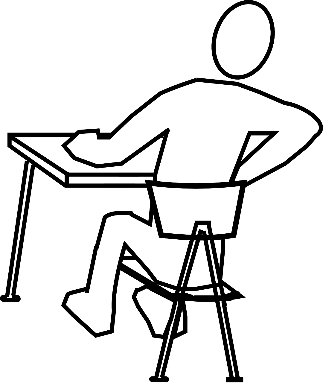Avoid Back Pain At The Office - Draw A Person Sitting (1080x1280), Png Download