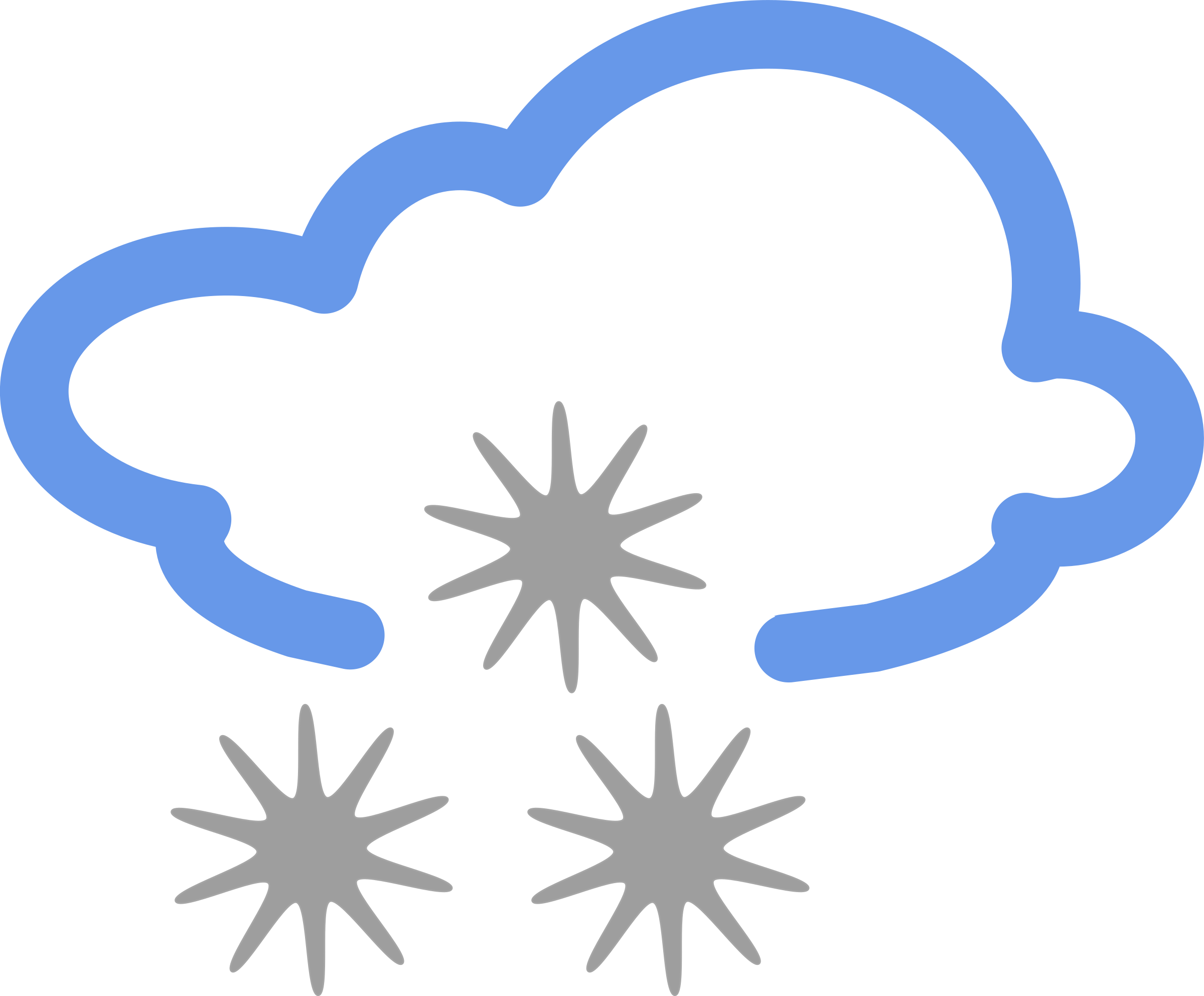Snowflakes Clipart Frpic - Weather Symbols (600x496), Png Download