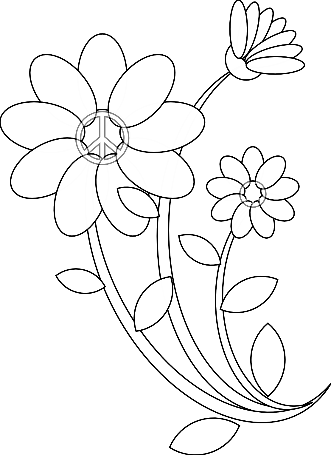 Embroidery Drawing Beginner Clip Art Transparent Stock - Line Drawing Flowers Pattern Png (555x762), Png Download