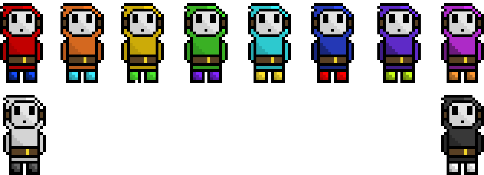 Shy Guy Colorations - Pixel Art (1680x610), Png Download