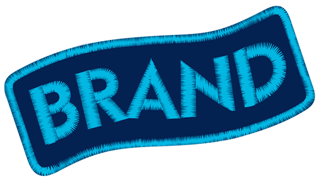 Blue Embroidery Png - Embroidery Logo Design Png (621x350), Png Download