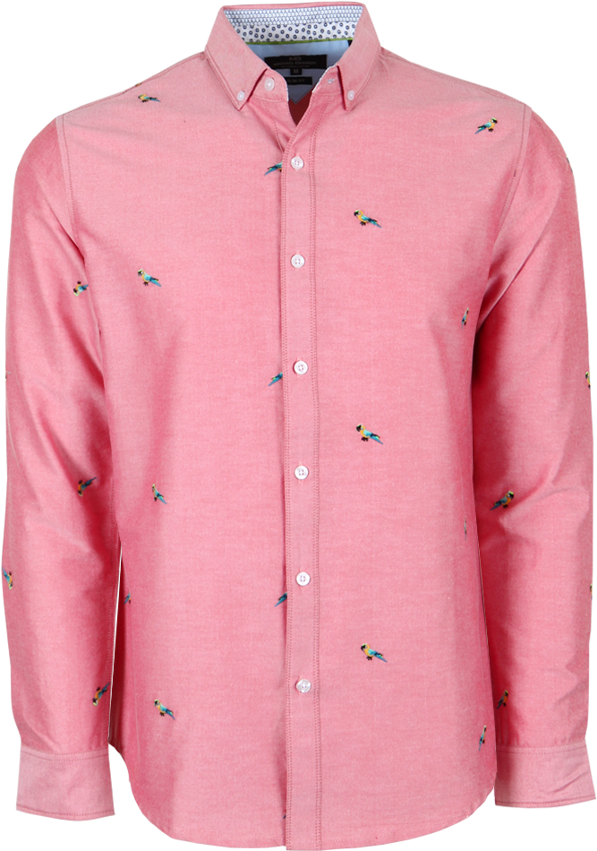 Embroidered Macaws Shirt - Shirt (800x975), Png Download