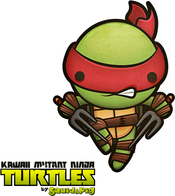 Ninja Turtles Clipart Kawaii - Raphael Ninja Turtle Cute (800x800), Png Download