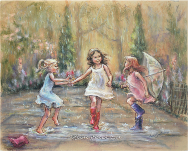 Picture - " - Girl Dancing In The Rain (630x507), Png Download