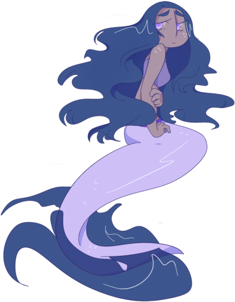 Shy Mermaid - Anime (500x625), Png Download