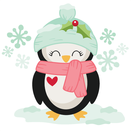 Winter Christmas Penguin Svg Scrapbook Cut File Cute - Cute Christmas Penguin Clipart (432x432), Png Download