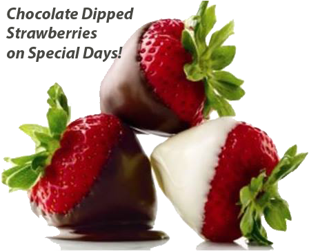 Chocolate Dipped Strawberries - Happy Chocolate Day Note (455x473), Png Download