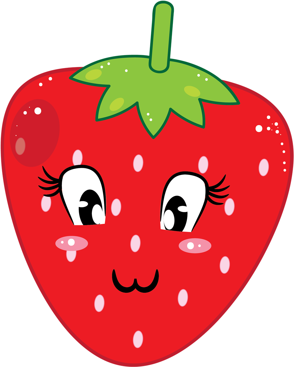 19 Strawberries Clip Free Library Kawaii Huge Freebie - Clip Art (1200x1402), Png Download
